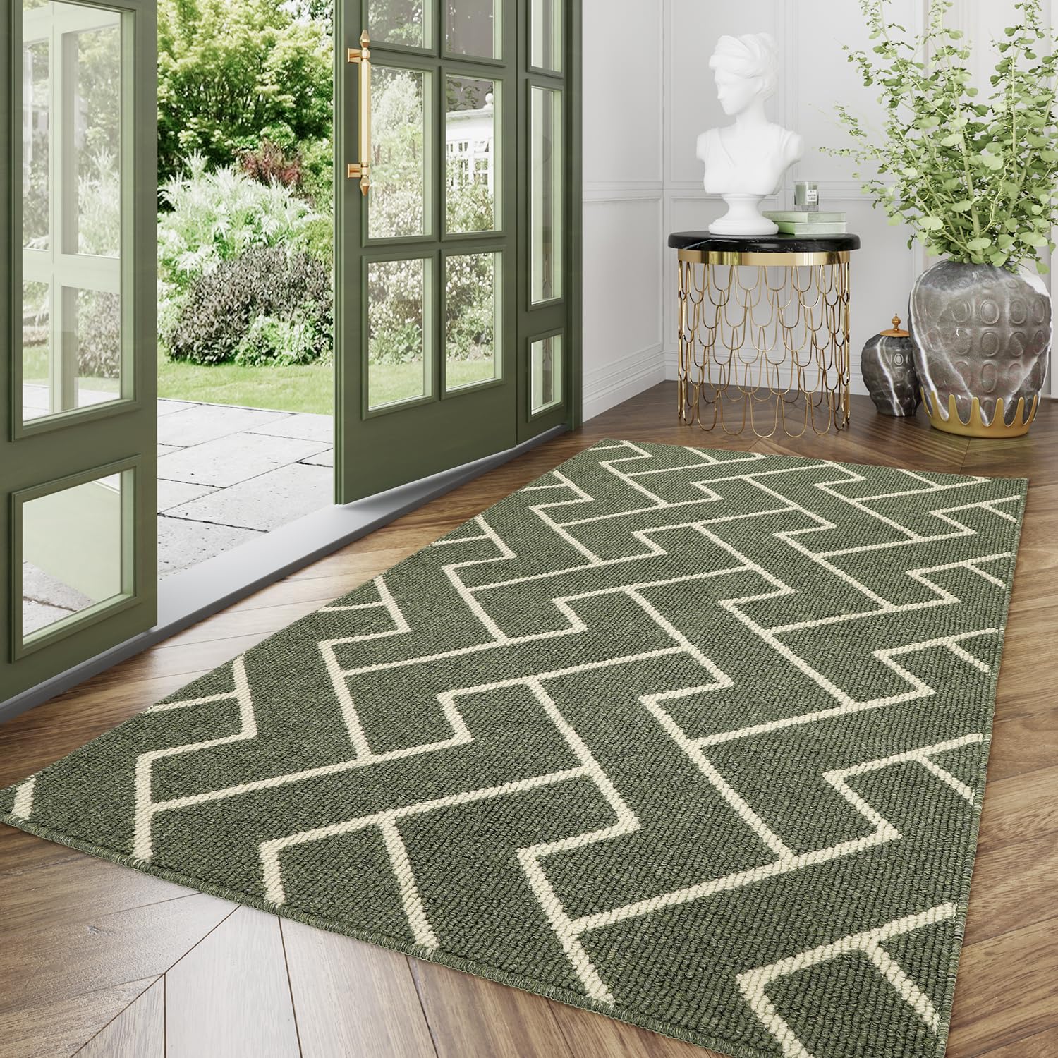 Hicorfe Indoor Doormat,Front Back Door Mat Rubber Backing Non Slip Door Mats 47'X71' Absorbent Resist Dirt Entrance Doormat In